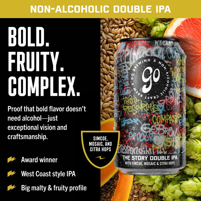 Go Brewing - 12 Mixed Pack - Non-Alcoholic Craft Brew - Small Batch Brew - Classic Ingredients - Non Alcoholic Assorted Variety Pack - Low-Calorie, NA Brew - Ideal for Any Occasion (12 oz, 12 Pack) - Image 4